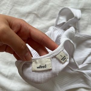 Wilfred white ribbed lowback bodysuit
